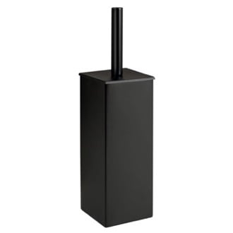 Square Matte Black Toilet Brush Holder Gedy 4433-14